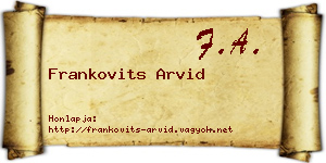 Frankovits Arvid névjegykártya